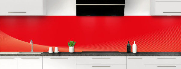 Crédence de cuisine BR00005F couleur Rouge Vif panoramique