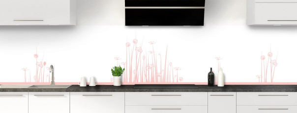 Crédence de cuisine TH10656C couleur Rose Poudre panoramique