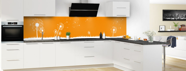 Crédence de cuisine VL15011C couleur Tangerine panoramique en perspective