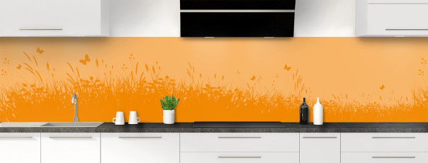 Crédence de cuisine TH15037F couleur Tangerine panoramique
