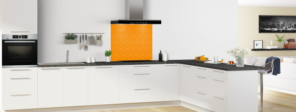 Crédence de cuisine SH22222B couleur Tangerine fond de hotte en perspective