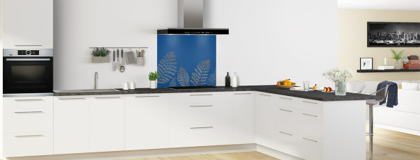 Crédence de cuisine DP14164A couleur Classic blue fond de hotte en perspective
