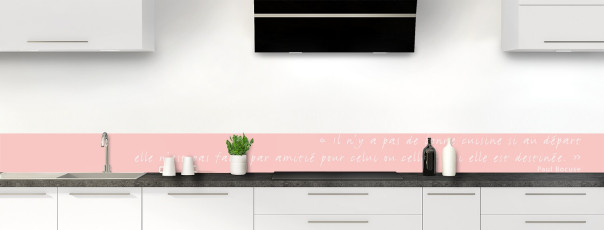 Crédence de cuisine TEXTE3B couleur Rose Poudre frise