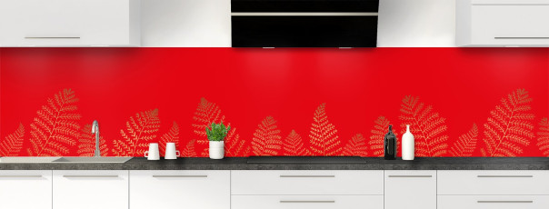 Crédence de cuisine DP14164A couleur Rouge Vif panoramique