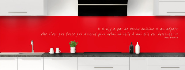 Crédence de cuisine TEXTE3B couleur Rouge Vif panoramique
