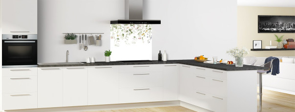 Crédence de cuisine SH26169A fond de hotte en perspective