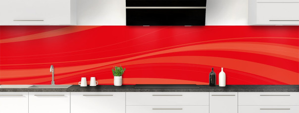 Crédence de cuisine CP05111F couleur Rouge Vif panoramique