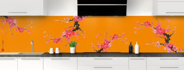 Crédence de cuisine SH29295A couleur Tangerine panoramique